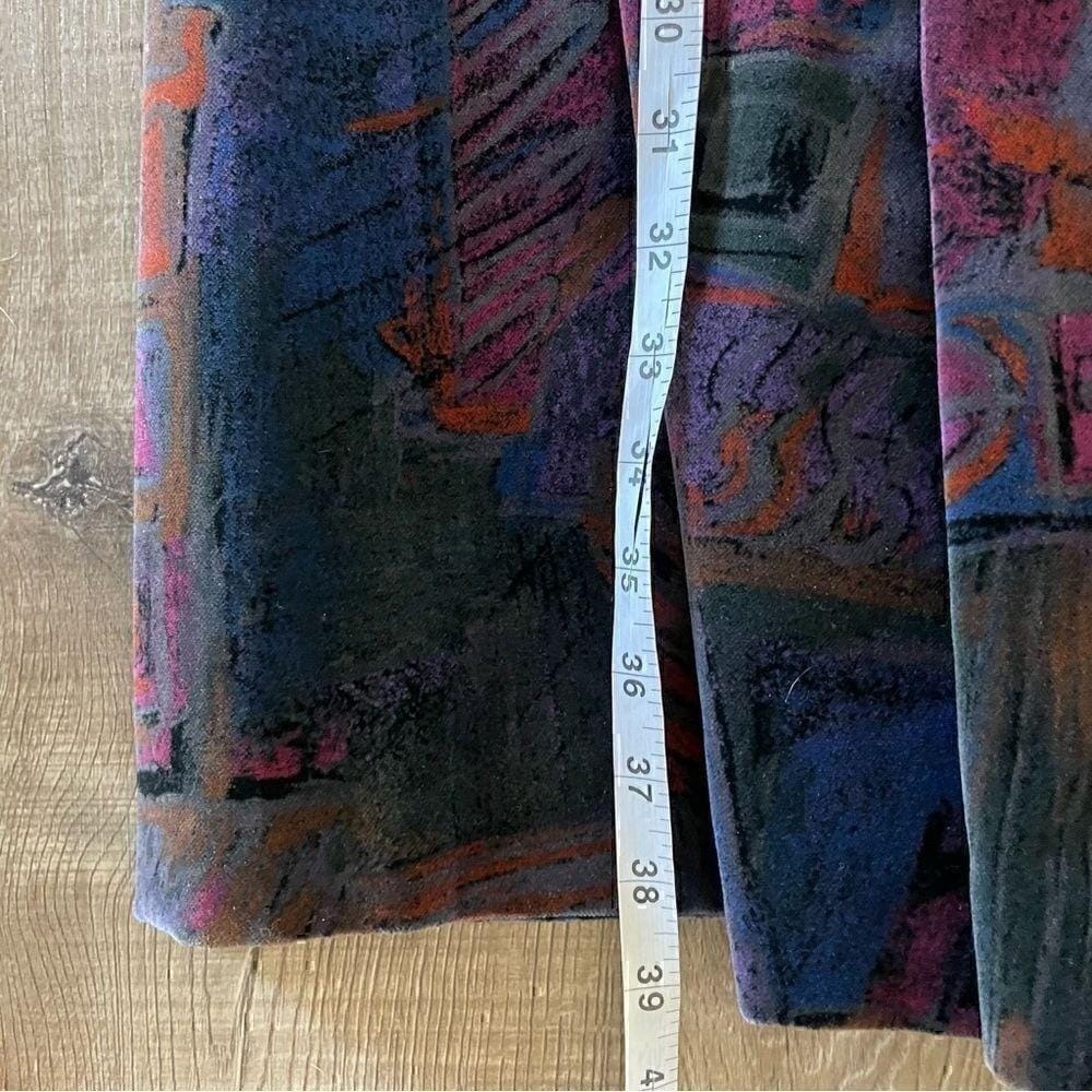 Vintage Libbey's Velvet Abstract Print Long Jacket Women's 4 - Picture 11 of 12